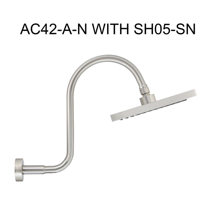8" SQUARE Rain Shower Head - Satin Nickel