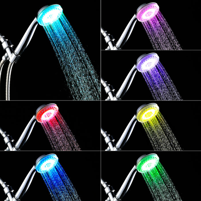 7 Color LED Handshower Set - NO Batteries Required