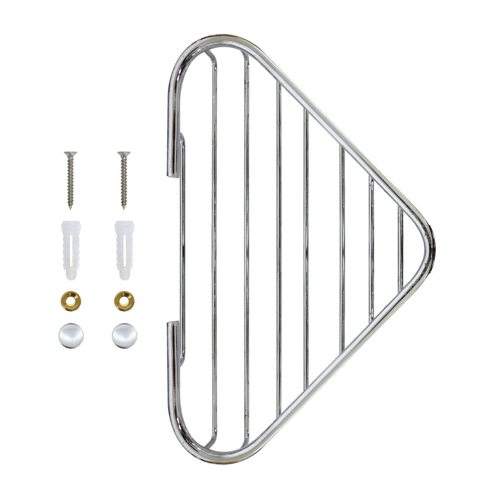 6" x 6" LARGE Corner Soap Basket - SS304 - Polished Chrome