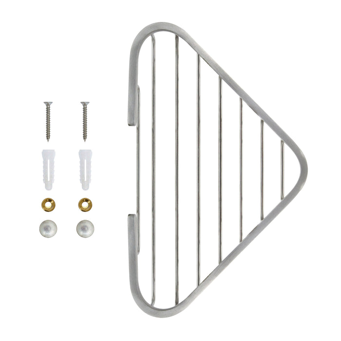 6" x 6" LARGE Corner Soap Basket - SS304 - Satin Nickel