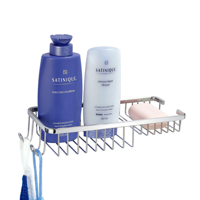 11" LARGE Soap and Bottle Shower Basket - SS304 - Polished Chrome