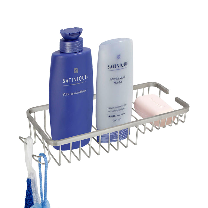 11" LARGE Soap and Bottle Shower Basket - SS304 - Satin Nickel