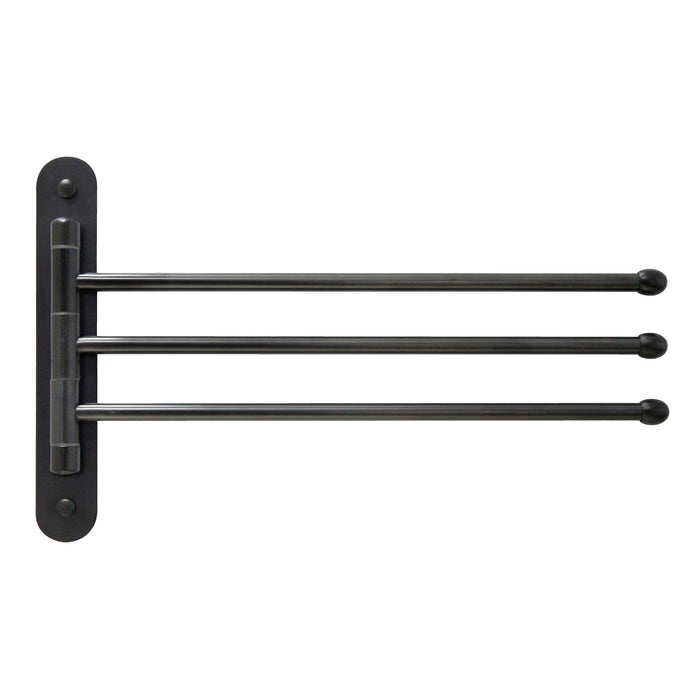 14" Triple Swing Towel Bar - Rubbed Bronze