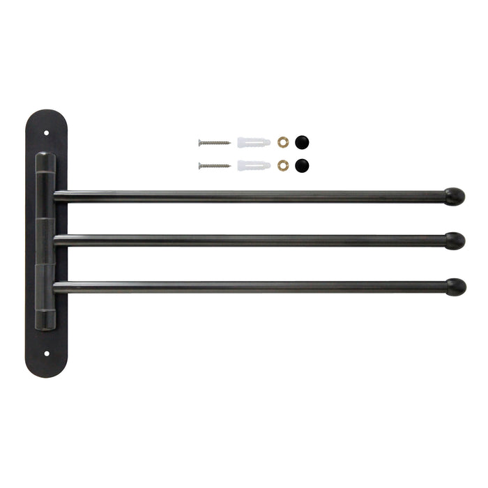 14" Triple Swing Towel Bar - Rubbed Bronze