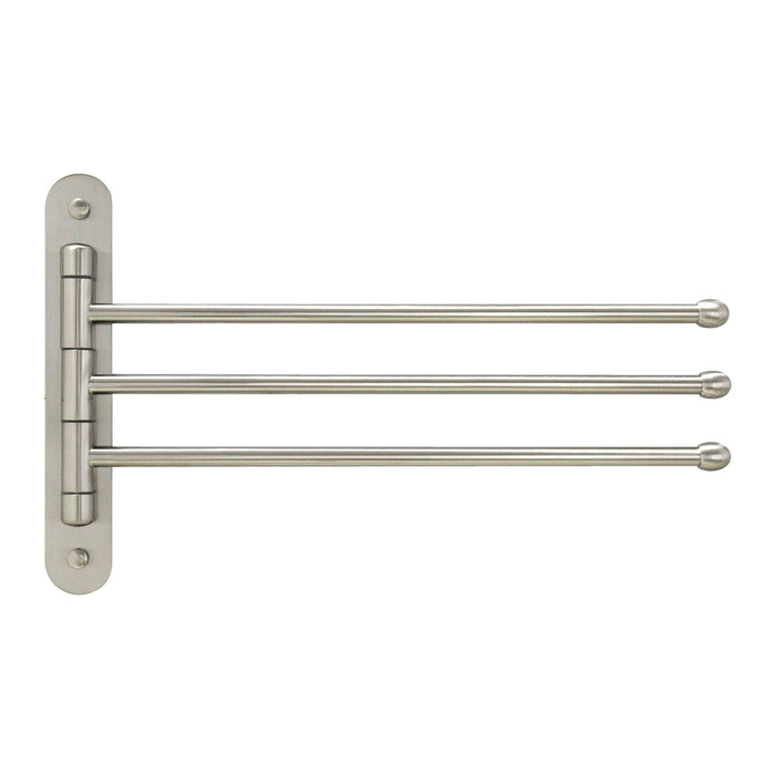 14" Triple Swing Towel Bar - Satin Nickel