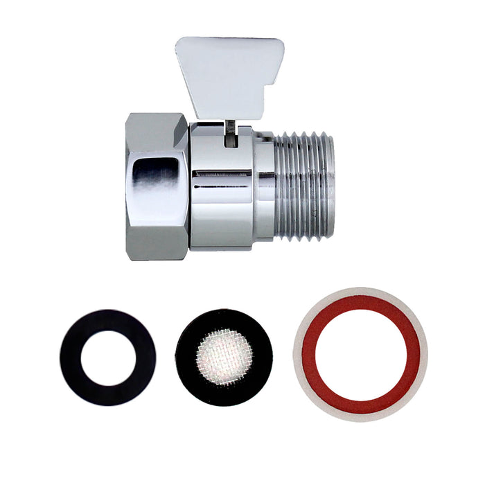 Volume Control and Shut Off Valve - Polished Chrome