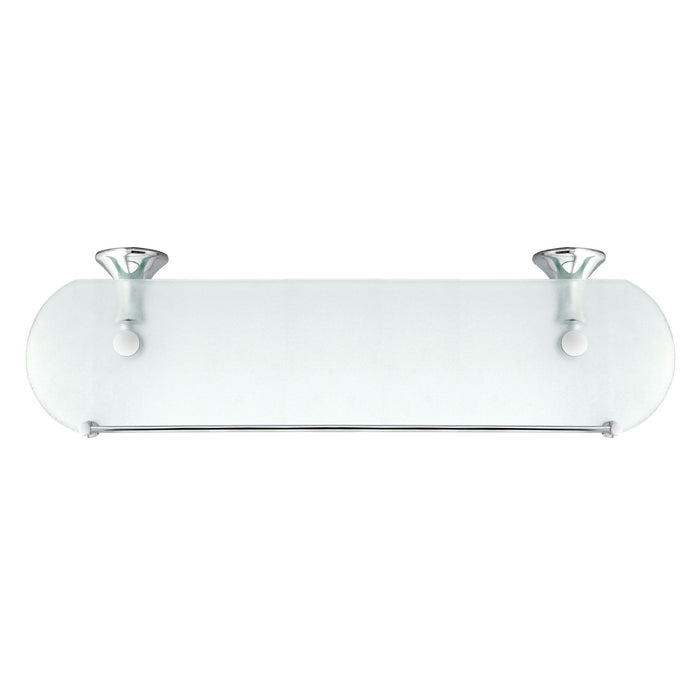 20" Frosted Glass Shelf with Rail - Antica Series - Polished Chrome