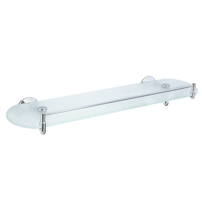20" Frosted Glass Shelf with Rail - Antica Series - Polished Chrome