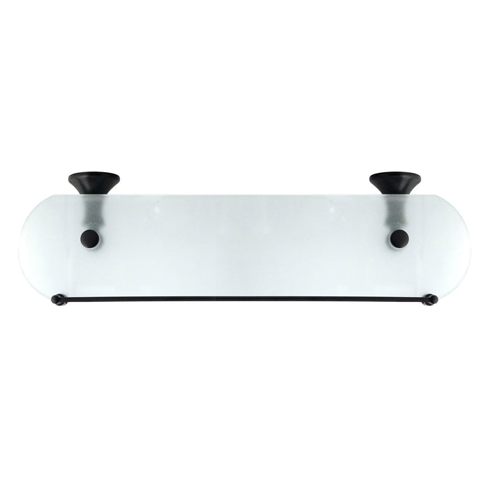 20" Frosted Glass Shelf with Rail - Antica Series - Rubbed Bronze