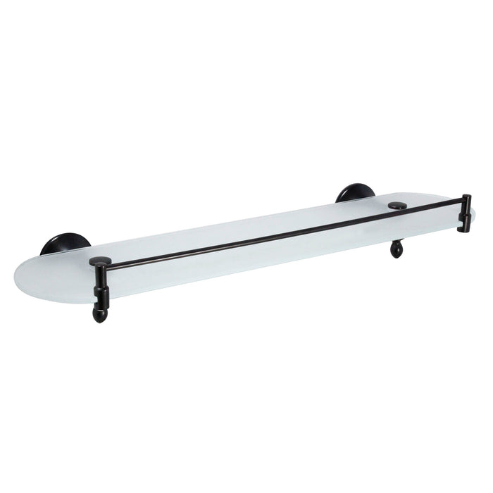 20" Frosted Glass Shelf with Rail - Antica Series - Rubbed Bronze