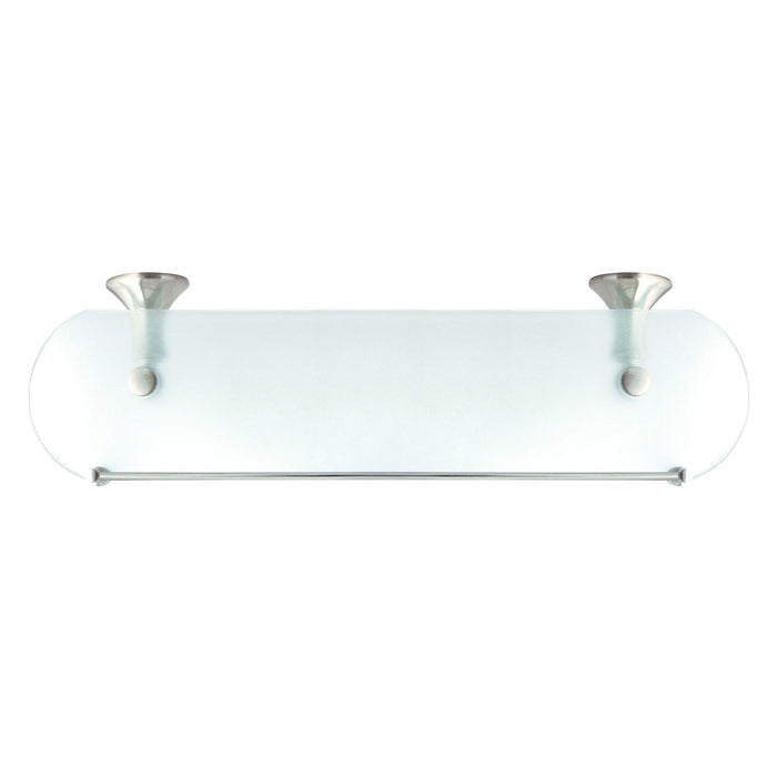 20" Frosted Glass Shelf with Rail - Antica Series - Satin Nickel