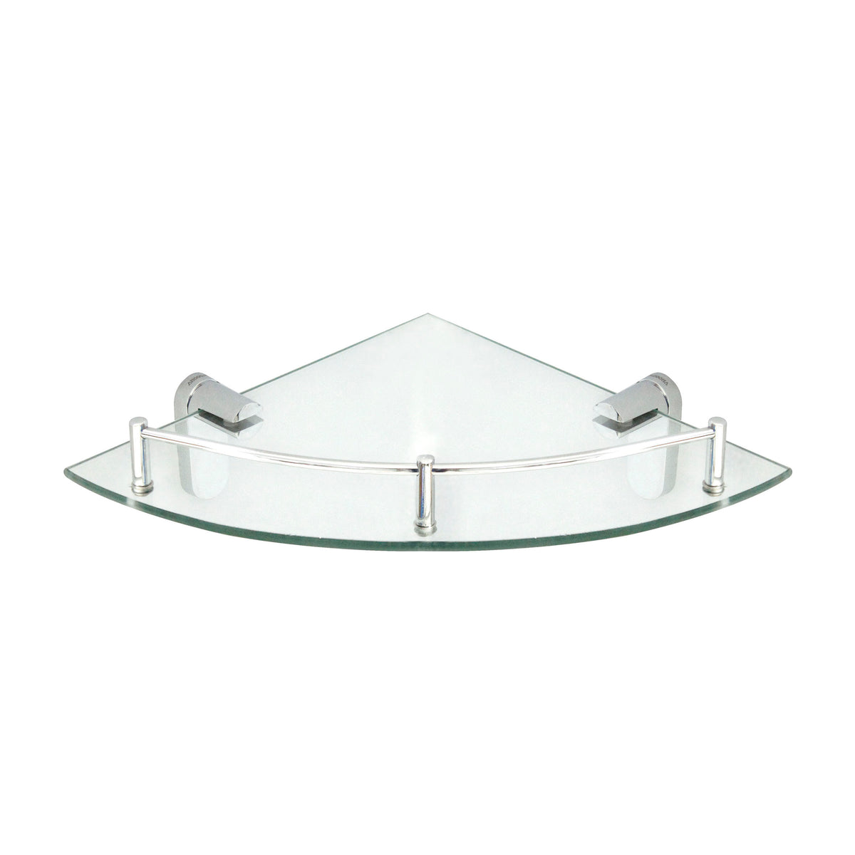 Oval Glass Corner Shelf with Rail Polished Chrome — Modona Bathroom