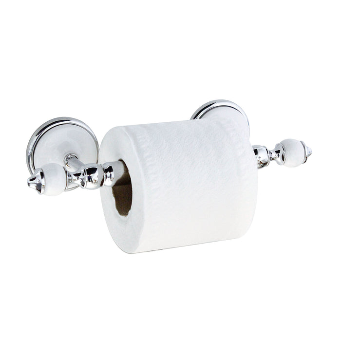 Toilet Paper Holder - Arora Series - White Porcelain & Polished Chrome