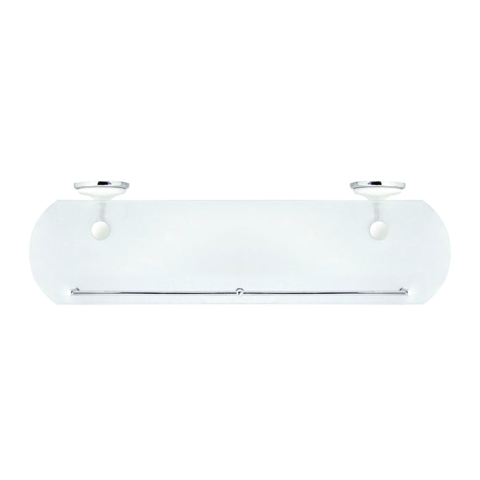 20" Frosted Glass Shelf with Rail - Arora Series - White Porcelain & Polished Chrome