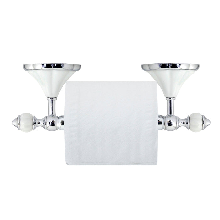Toilet Paper Holder - Flora Series - White Porcelain & Polished Chrome