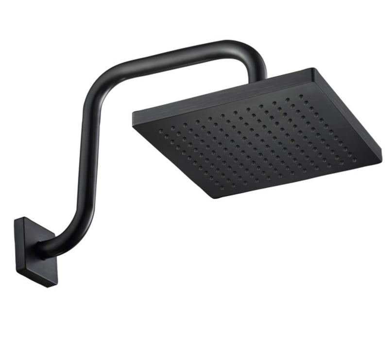8" Square Rain Shower Head with Square Shower Arm Set - Rubbed Bronze