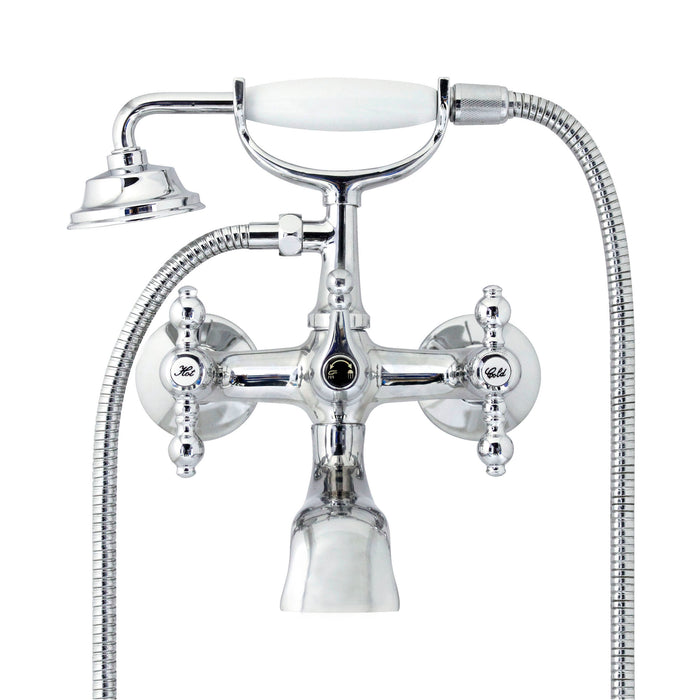 European Antique Style Tub & Shower Mixer with Hand Shower Set - Lever Handles