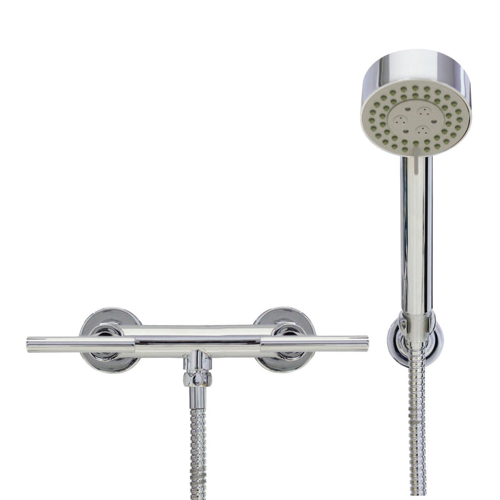 European Modern Style Shower Mixer with Hand Shower Set - Lever Handles