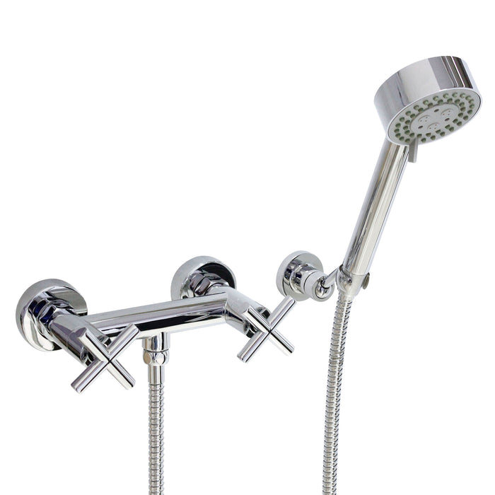 European Modern Style Shower Mixer with Hand Shower Set - Cross Handles