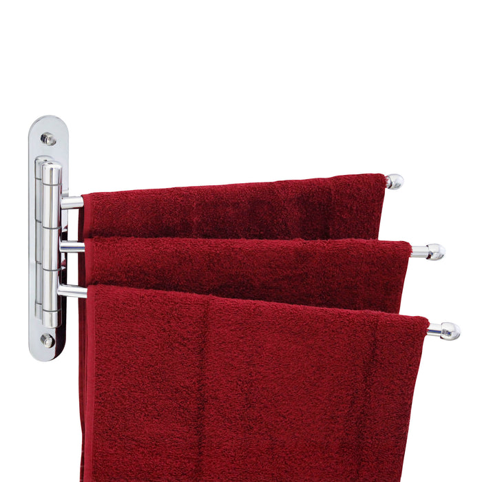 14" Triple Swing Towel Bar - Polished Chrome